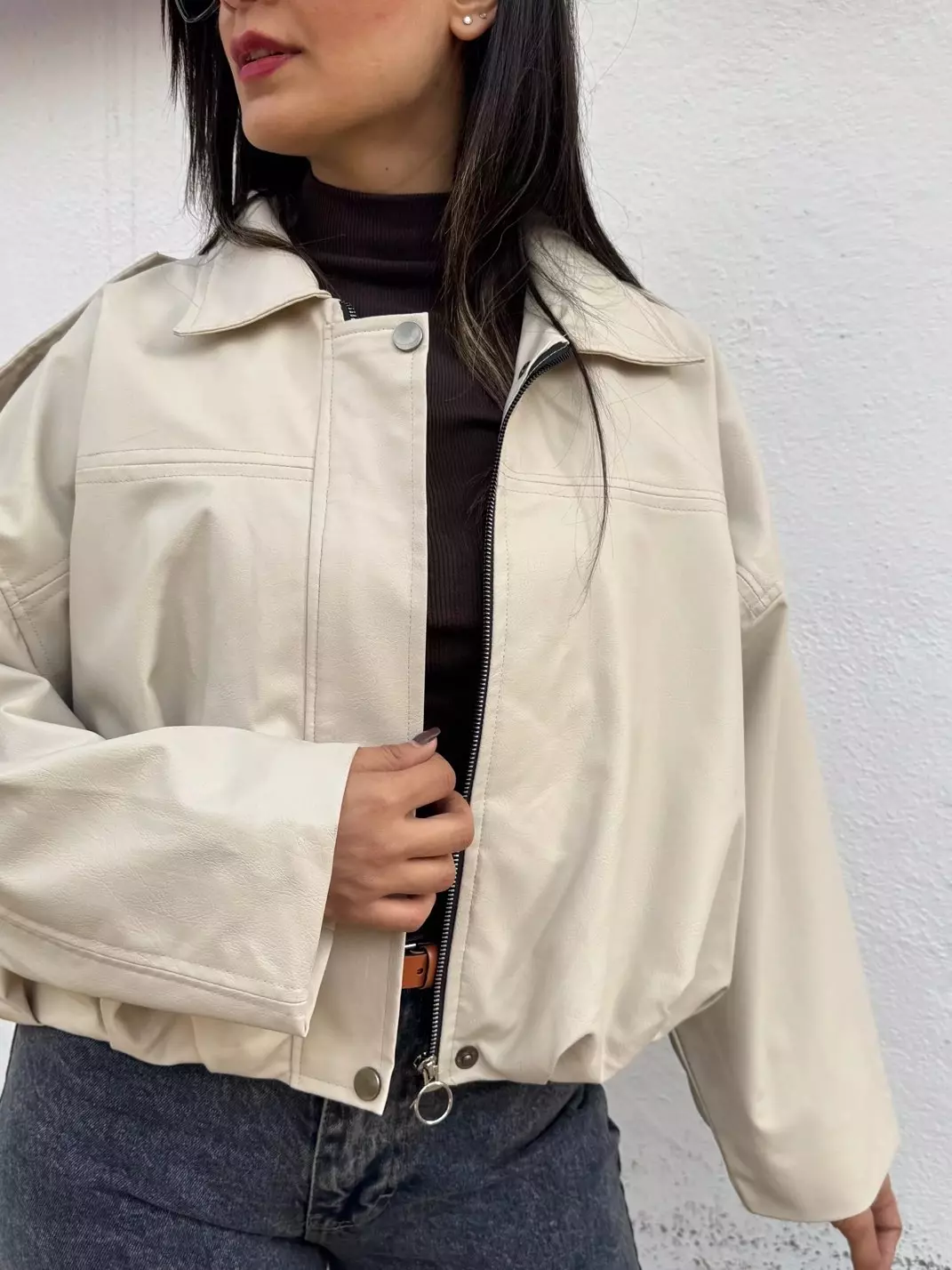 کاپشن چرم آستردار شکیرا ( دارای ایراد جزئی )